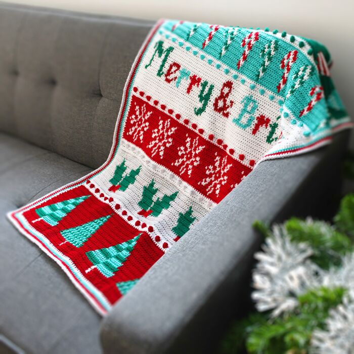 The Official 2022 WoolBox Christmas Crochet Blanket Kit - Traditional main product photo