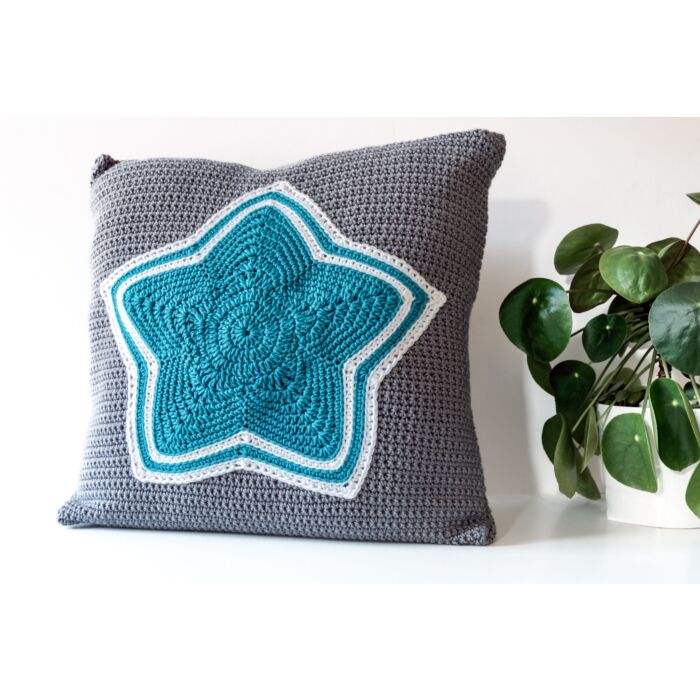 Winter Star Cushion Crochet Kit by WoolnHook in WoolBox Imagine Classic DK main product photo