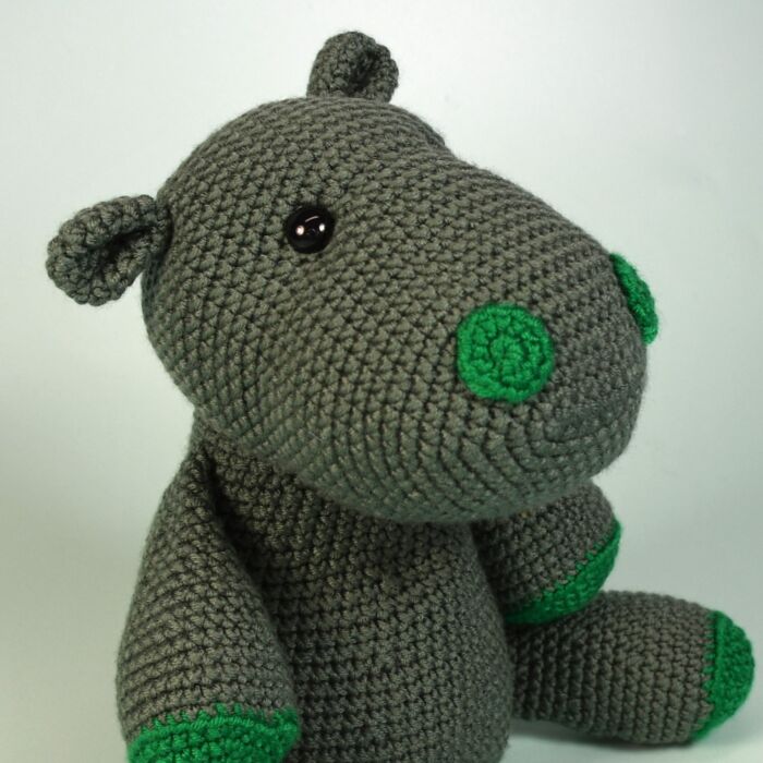 Green Hippo Crochet Pattern by Heather Gibbs in WoolBox Imagine Classic Anti-Pilling DK