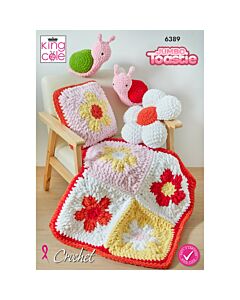 King Cole Jumbo Toastie Super Chunky Blanket 6389 Crochet Pattern  
