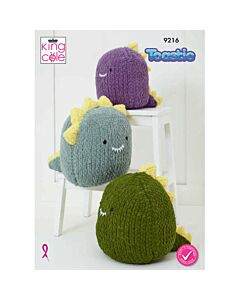 King Cole Jumbo Toastie Super Chunky Dino Toys 9216 Knitting Pattern  