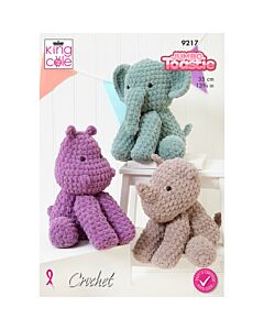 King Cole Jumbo Toastie Super Chunky Safari Toys 9217 Crochet Pattern  