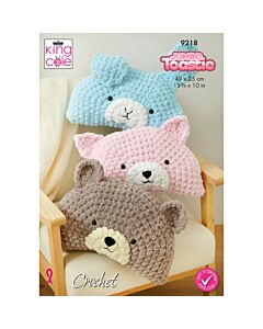 King Cole Jumbo Toastie Super Chunky Pillows 9218 Crochet Pattern  