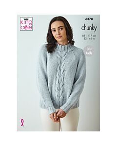 King Cole Simply Denim Chunky Ladies Sweaters 6378 Knitting Pattern  