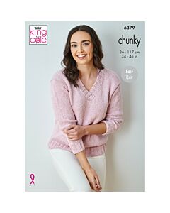 King Cole Simply Denim Chunky Ladies Sweaters 6379 Knitting Pattern  