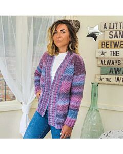 Ladies Knitted V Neck Jacket Kit by Jenny Watson in James C. Brett Marble Chunky