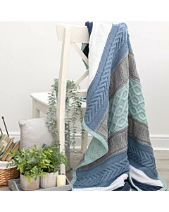 Nordic Panel Knitted Throw 1007 in Emu Classic Chunky Yarn Pack