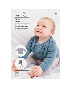 Rico Knitting Pattern Baby Sweater Bonnet Baby Dream DK KIC 1243 21x30x0.1