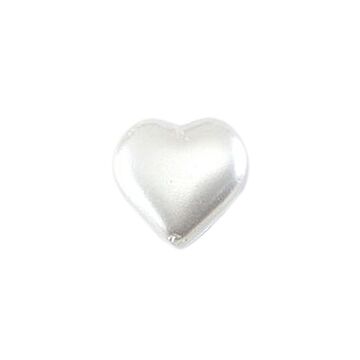 Milward Carded Buttons Heart Glass White 11mm Pack of 3