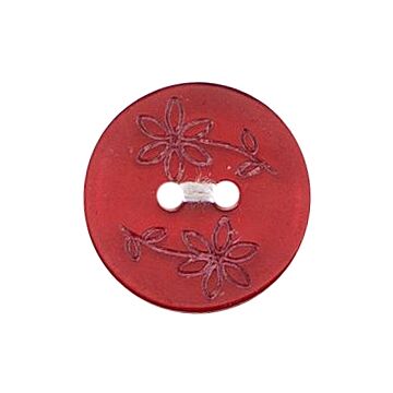 Milward Carded Buttons Flower Red 17mm Pack of 3