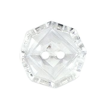 Milward Carded Buttons Octagon 2 Hole Clear 19mm Pack of 3