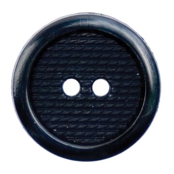 Milward Carded Buttons Rimmed Textured 2 Hole Black 20mm Pack of 3