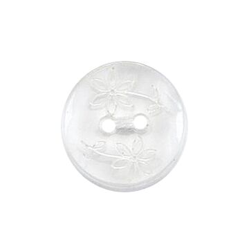 Milward Carded Buttons Round Flower Clear 15mm Pack of 4