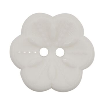 Milward Carded Buttons Flower White 22mm Pack of 2