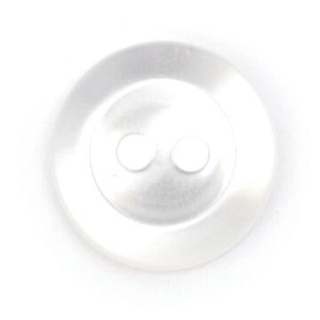 Milward Carded Buttons Rimmed 2 Hole White 13mm Pack of 5
