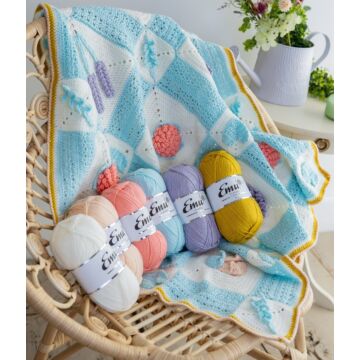 Botanical Garden Blanket - Blue Colourway 10 x 100g