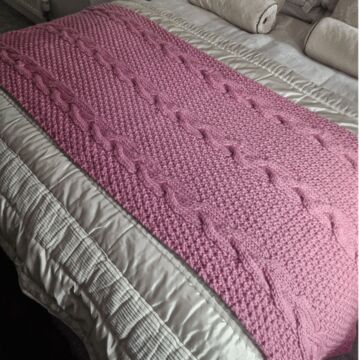 Cable Knitted Bed Runner Kit by Jenny Watson 