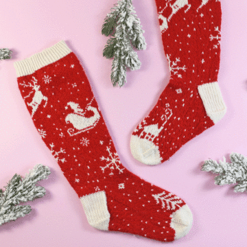 Christmas Scene Socks Knitting Kit in West Yorkshire Spinners Signature 4 Ply by Kelly Menzies
