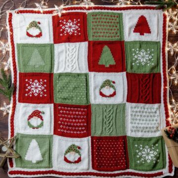 Cosy Claus Knitted Blanket in EMU Classic DK (1080) PDF Pattern  