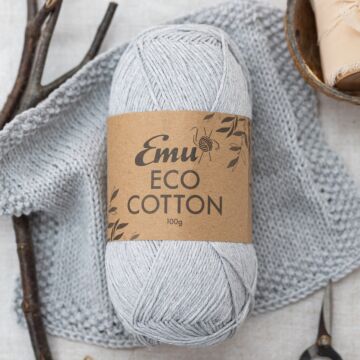 Emu Eco-Cotton DK Yarn Grey 002 100g