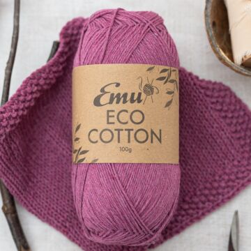 Emu Eco-Cotton DK Yarn Plum 008 100g