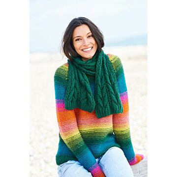 Stylecraft Lace Scarf Knitting Pattern in Grace Aran