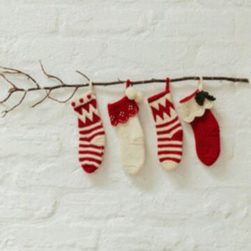 Janie Crow Festive Mini Stockings Crochet Kit in Stylecraft Life DK