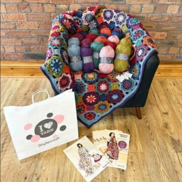 Stylecraft Highlander Crochet Blanket Make Along Kit in Highland Heathers Aran