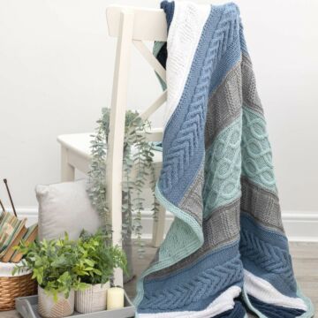 Nordic Panel Knitted Throw 1007 in Emu Classic Chunky Yarn Pack