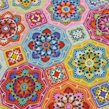 Janie Crowe Persian Tiles Crochet Blanket Kit Eastern Jewels 