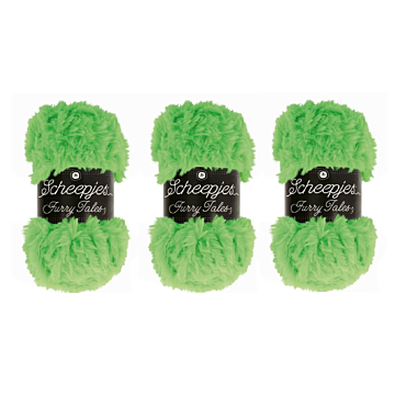 Scheepjes Furry Tales Super Chunky Yarn Value Pack - 3 x 100g Balls Frog Prince 986 