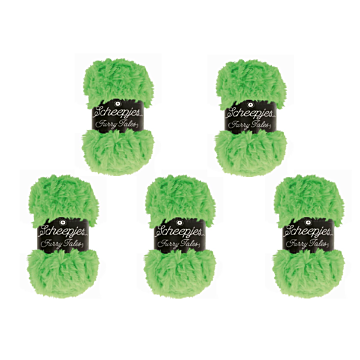 Scheepjes Furry Tales Super Chunky Yarn Value Pack - 5 x 100g Balls Frog Prince 986 