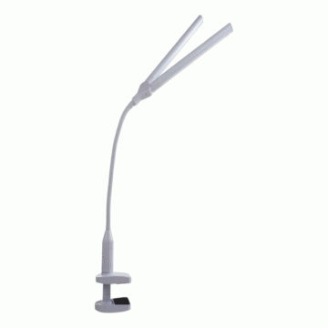 Sew Stylish Clip-on LED Desk Lamp with 2 Flexible Necks White 46 x 14 x 7 cm
