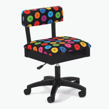 Sew Stylish Hydraulic Sewing Chair Bright Buttons Design Multi 54 x 52 x 28 cm