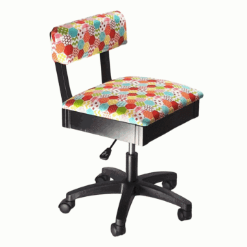 Sew Stylish Hydraulic Sewing Chair Patchwork Design Multi 54 x 52 x 28 cm