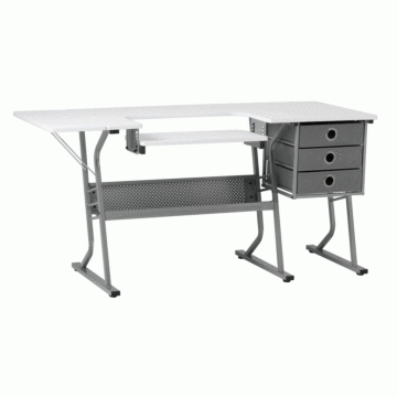 Sew Stylish Sewing Machine/ Hobby Table Grey White 140 x 67 x 15 cm