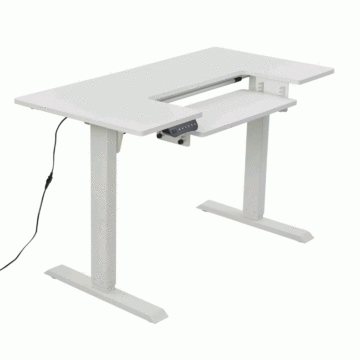 Sew Stylish Electric Height & Platform Adjustable Table White 129 x 68 x 21cm