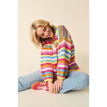 Sirdar Stories Chunky Cult Stripe Cardigan 10877 Knitting Pattern PDF  