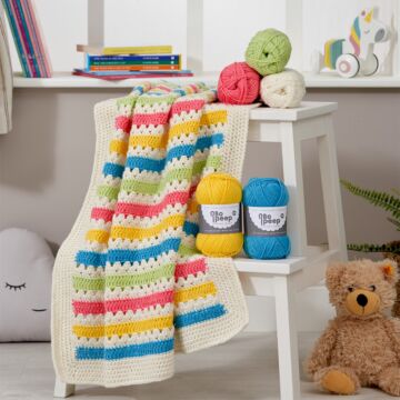 West Yorkshire Spinners Carnival Crochet Baby Blanket KIT Bo Peep DK Multi 